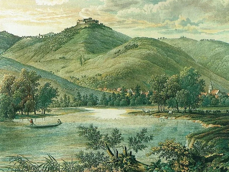 1774-August Seyffer - Neckar presso Untertürkheim